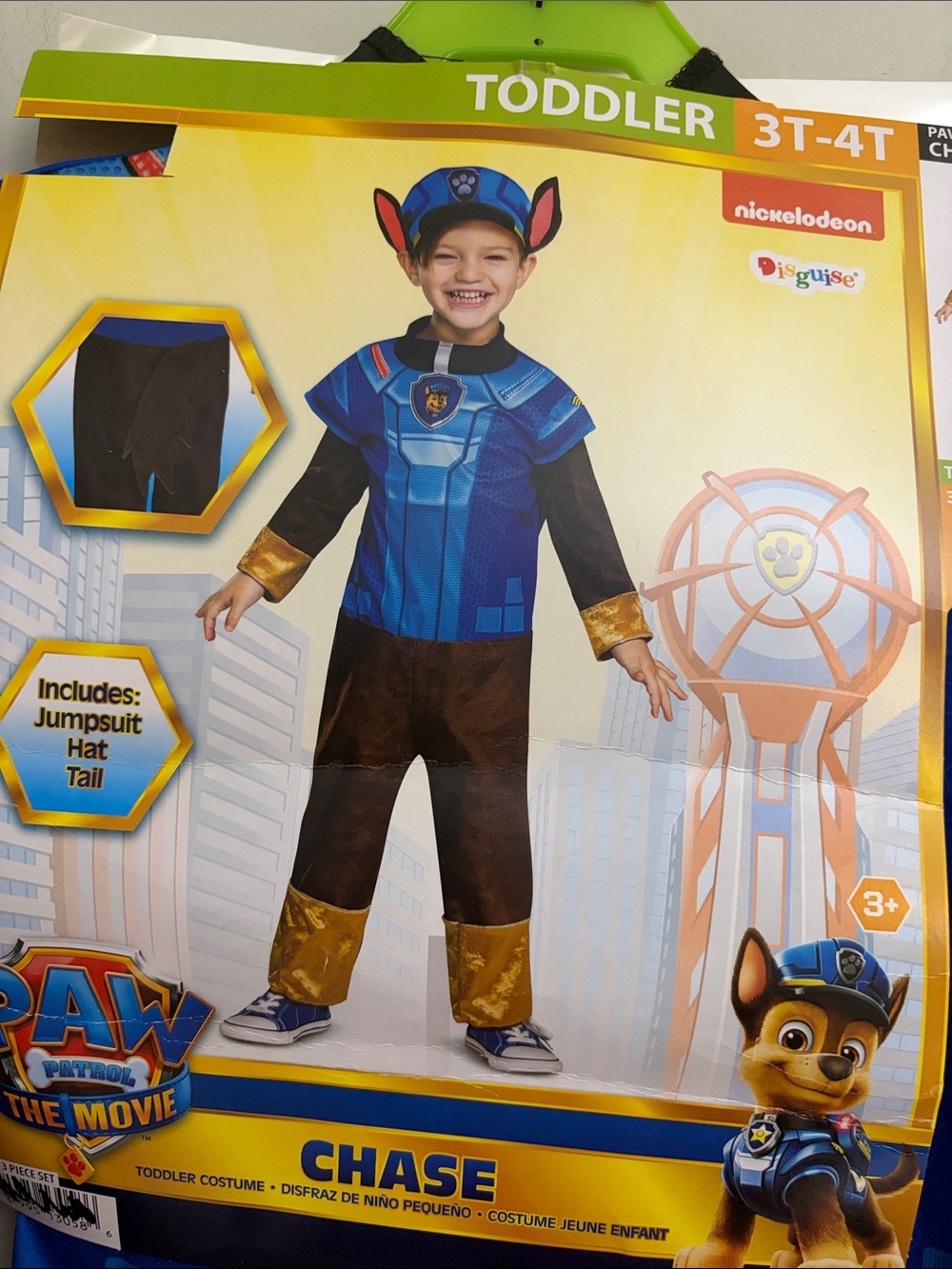 Disguise New! Paw patrol Chase Toddler Costume - Blue, Brown, Gold size 3T-4T
